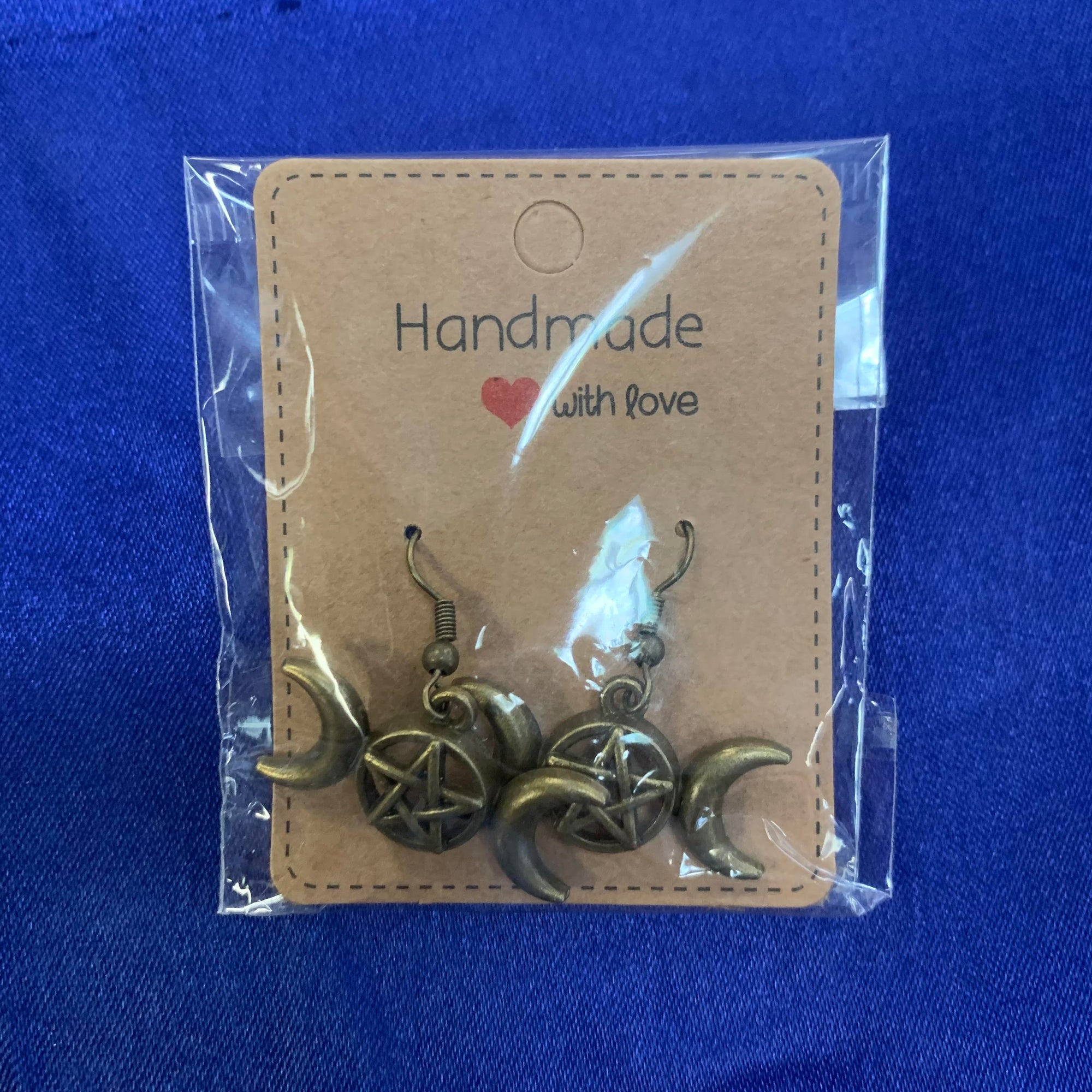JTNO (Brass) Triple Moon Pentagram Earrings
