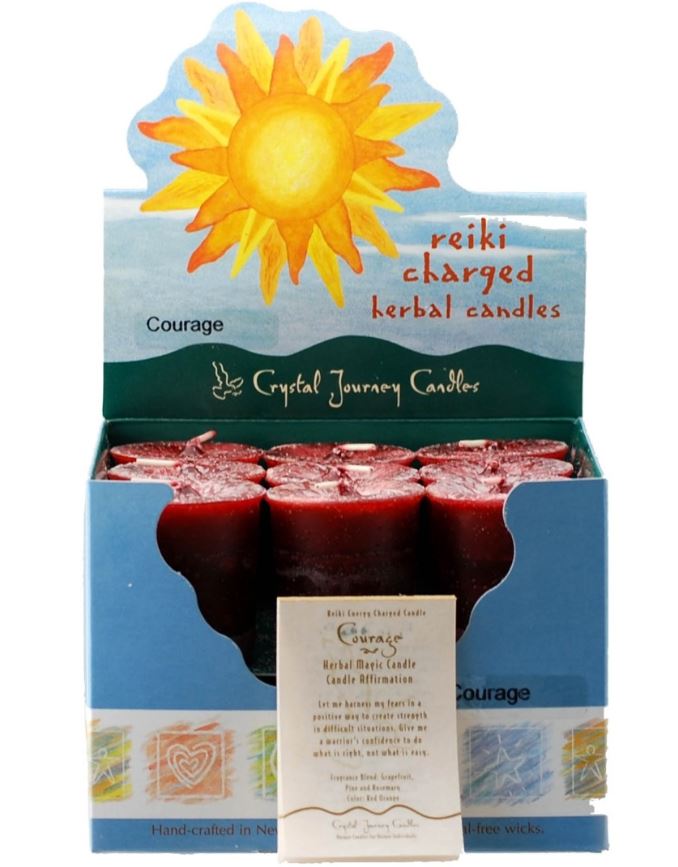Courage Herbal Votive Candle (Candy Apple Red)