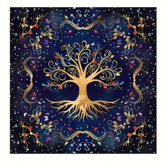 Blue Tree Of Life Tarot Altar Cloth