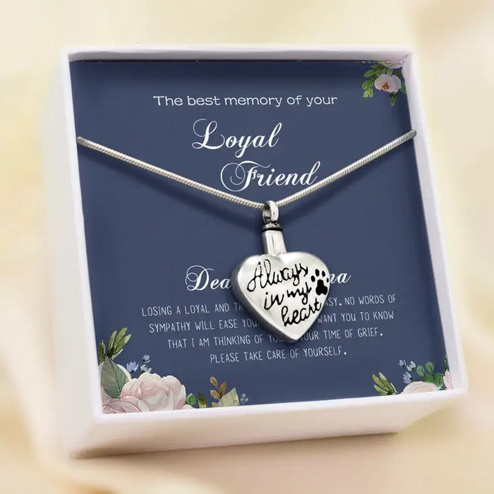 In Memory of Your Pet Memorial Necklace