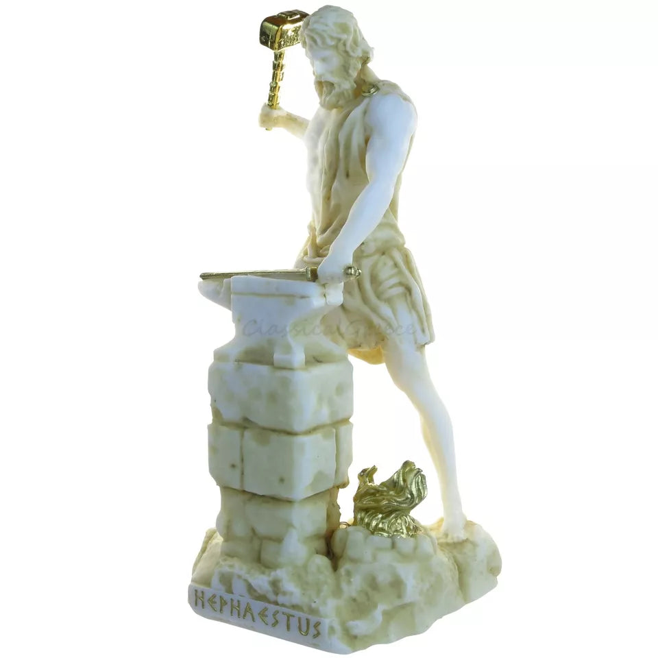 Small Greek Pantheon Hephaestus Statue - Marble Finish