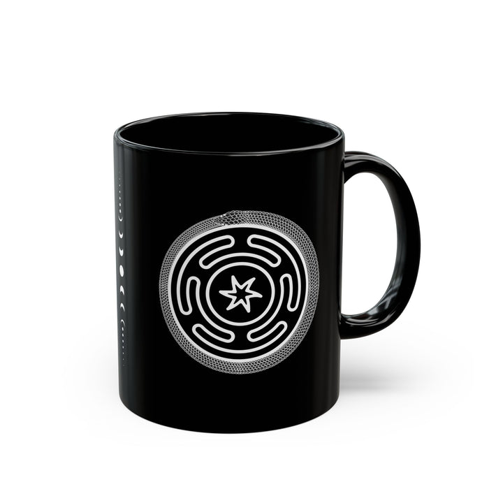 Hecate's strophalos & Oroboros Design- Black Mug