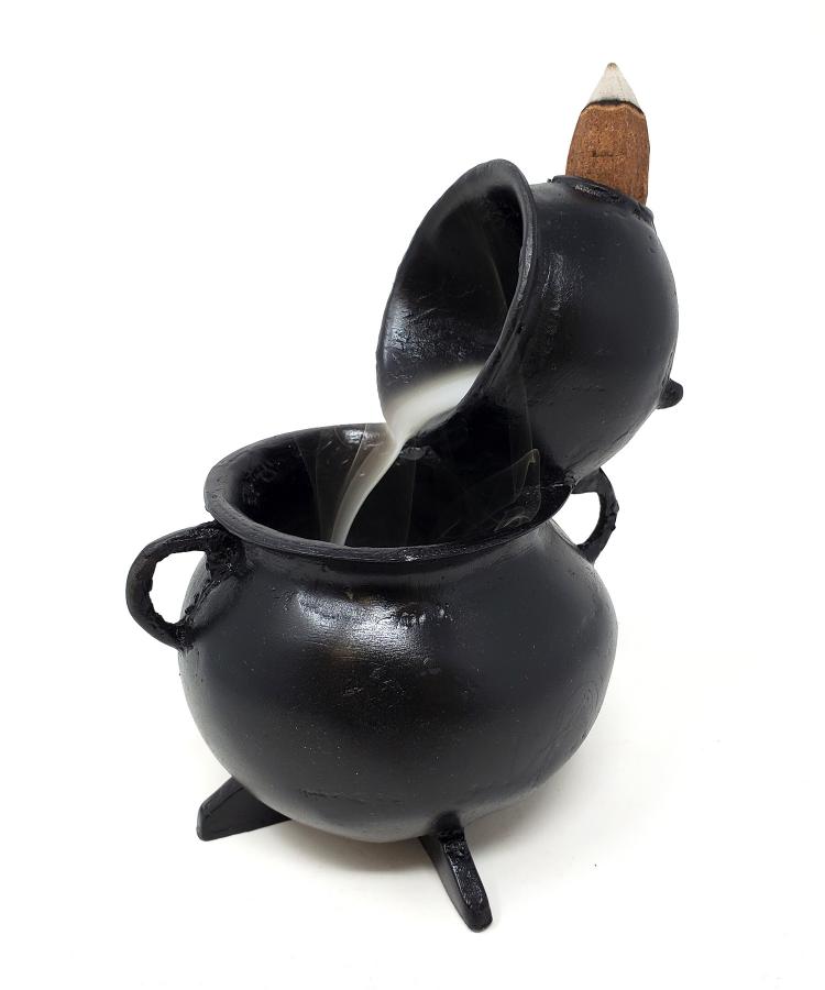 Cauldron Back Flow Incense Cone Burner 5"x4"