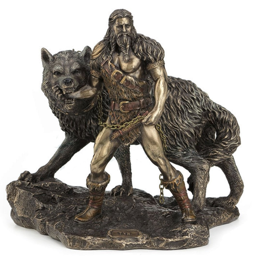 Tyr with Fenrir Statue