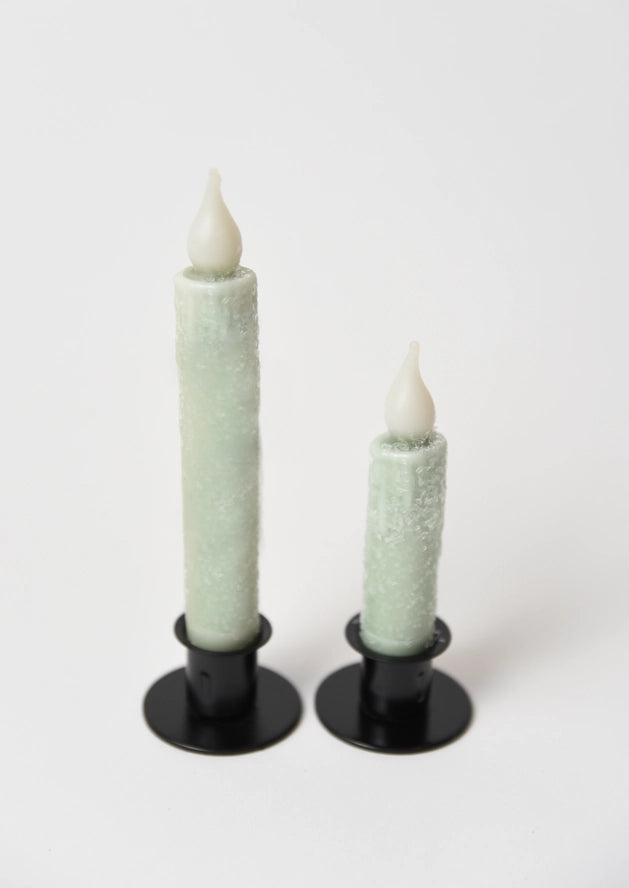 Sage Battery Operated LED Timer Taper Candle