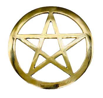 Brass Pentagram altar tile 5.75"