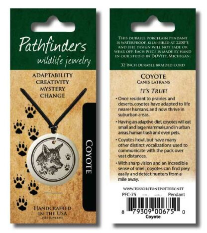 Coyote - Porcelain Pendant Carded