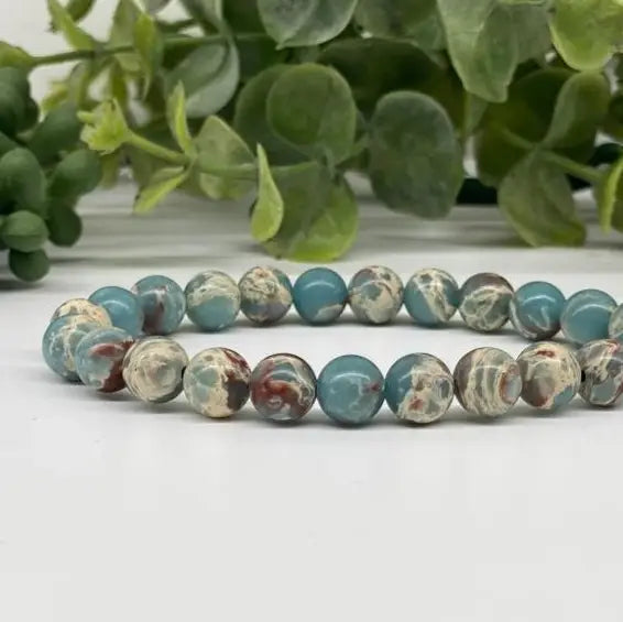 Snake Skin Jasper 8mm Beaded Bracelet
