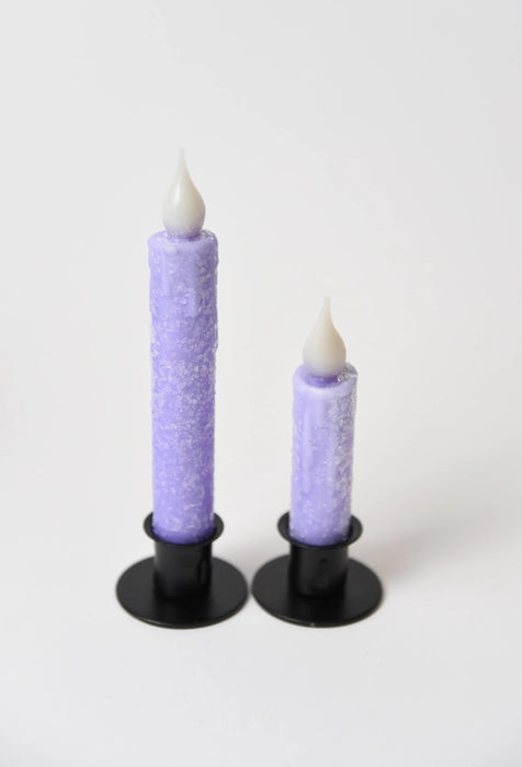 Purple Battery Operated LED Timer Taper Candle