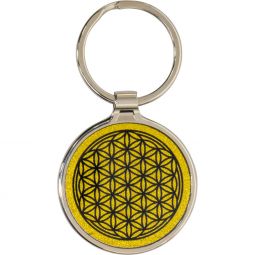 Metal Key Ring - Flower of Life - Gold