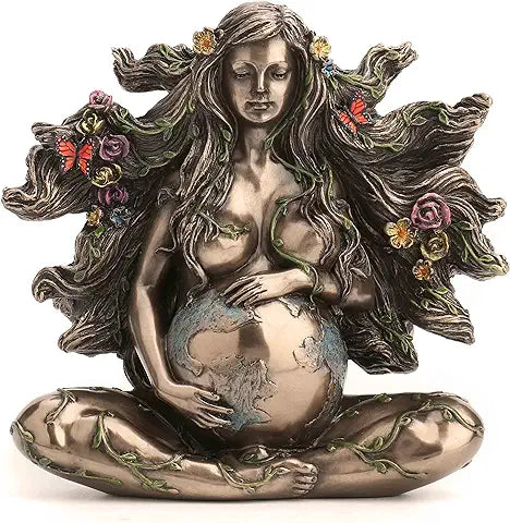 Sitting Pregnant Mother Gaia With Butterflies