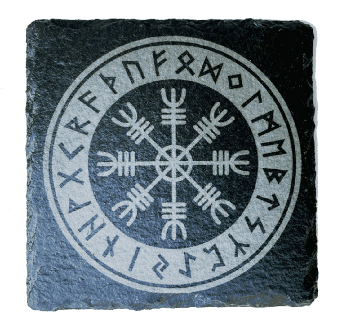 Aegishjalmur ~ Helm of Awe ~ Slate Altar Tile