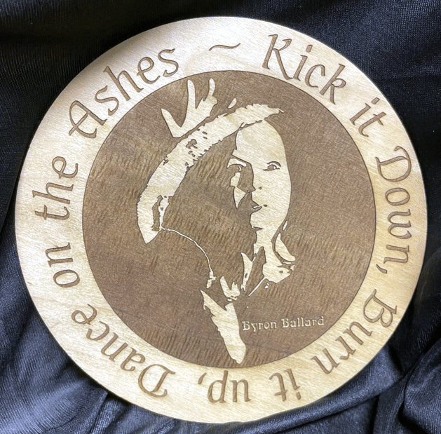 Kick It Down ~ Byron Ballard Wooden Plate/ Altar Tile