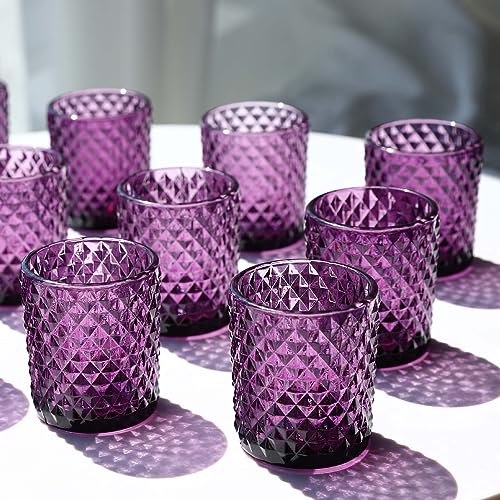 Diamond Purple Votive Candle Holders