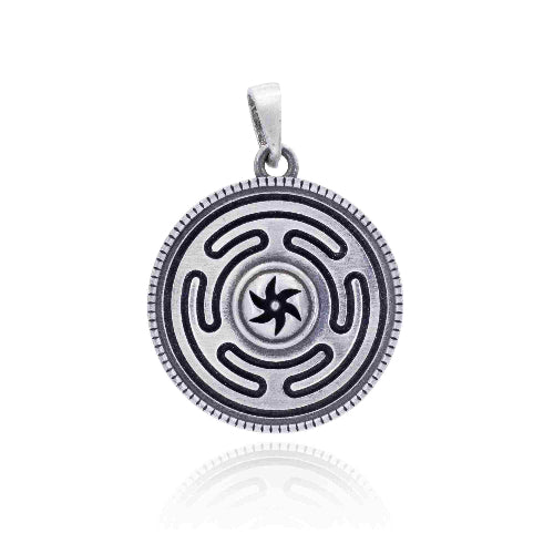 Goddess Necklace- Hecate's Wheel : Pewter
