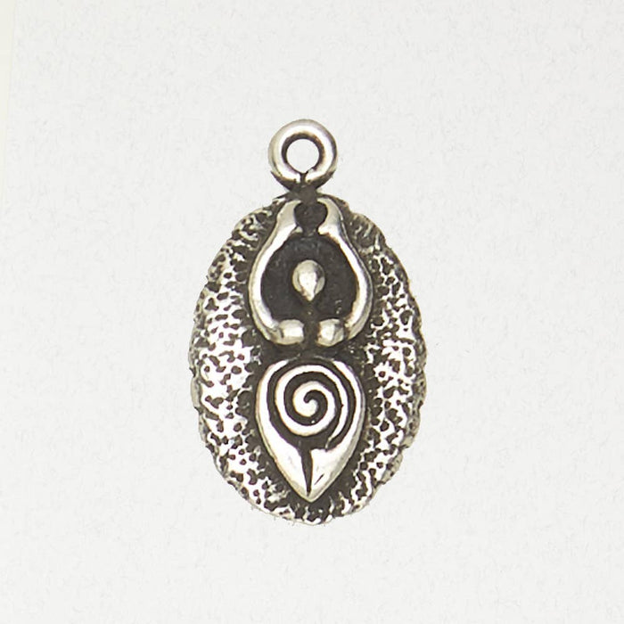 Goddess Necklace- Spiral Goddess Oval: Pewter