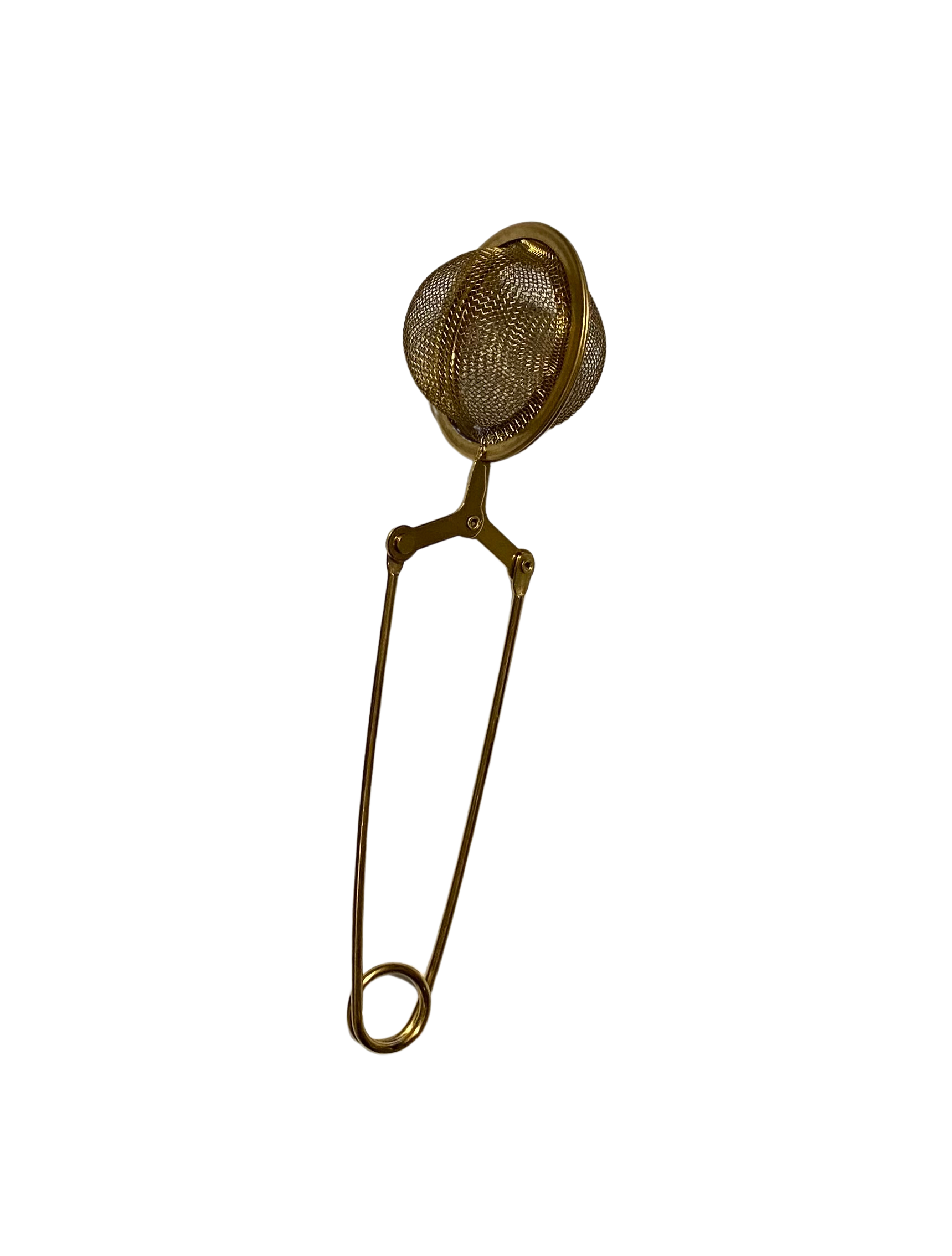 Tea Strainer Mesh with Pincer Handle (Gold)