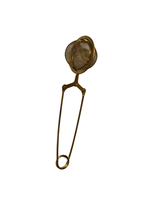 Tea Strainer Mesh with Pincer Handle (Gold)