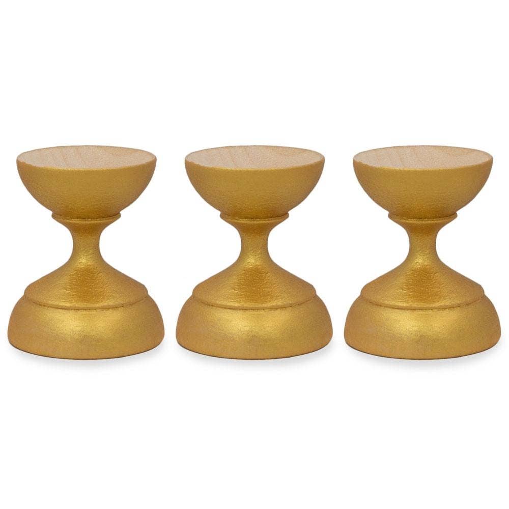 Golden Wooden Ukrainian Easter Egg Stand 1.5"