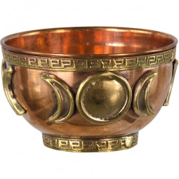 Copper Bowl Incense & Charcoal Burner - Triple Moon