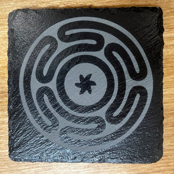 Hecate's Wheel Sigil ~ Slate Altar Tile