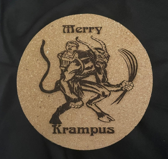 Merry Krampus Cork Coaster 001