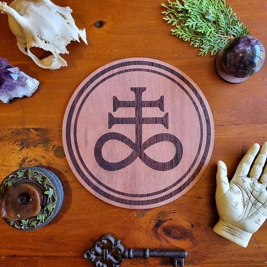 Leviathan Cross Altar Tile: 20cm Wide Golden