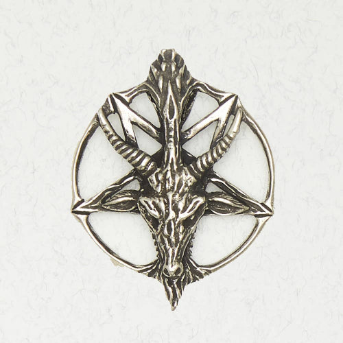 Necklace - Pentacle of the Goat Baphomet: Pewter