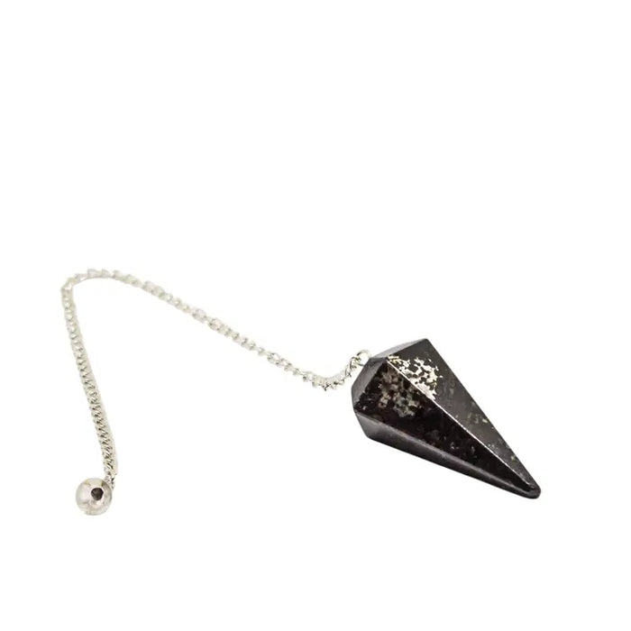 Nuummite Gemstone Pendulum Silver Color Chain