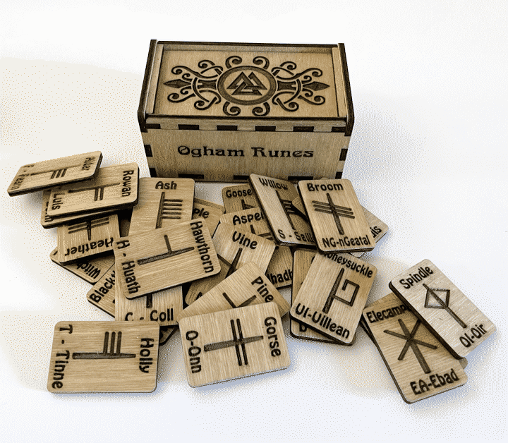 Ogham Runes ~ Tiles in a Box