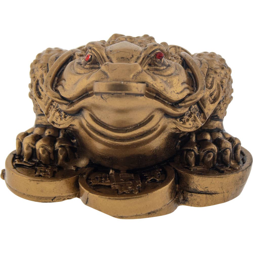 Polyresin Feng Shui Figurine Money Toad - Gold