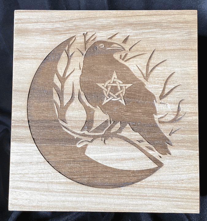 Raven with Pentacle Box