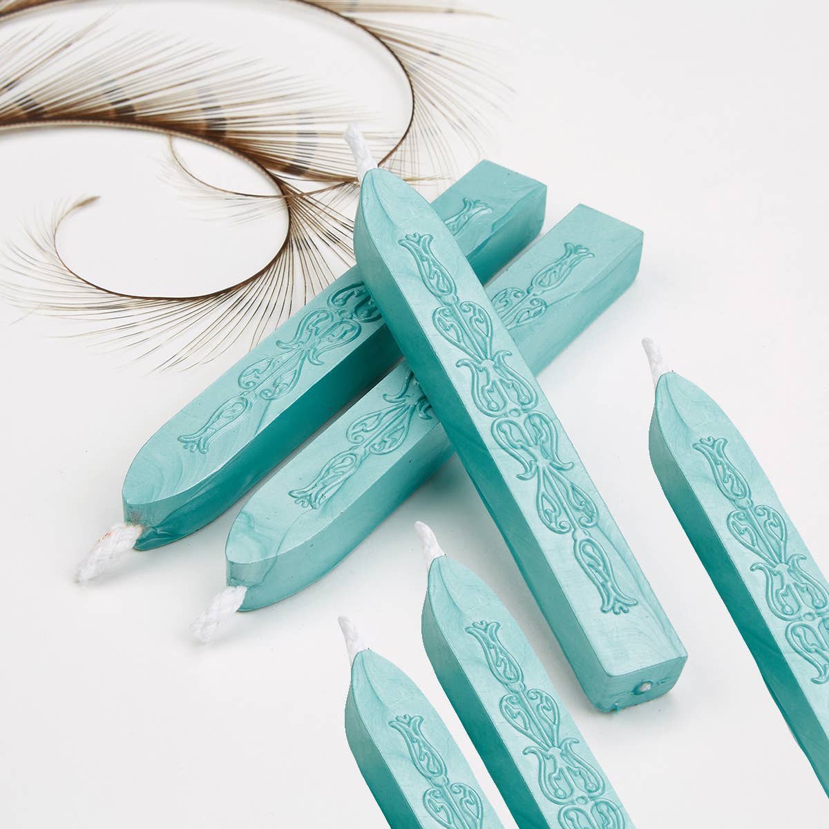Sealing Wax Sticks with wick by color- Aqua