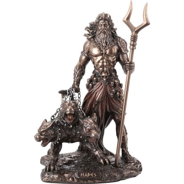 Hades Greek God Of The Underworld With Cerberus Statue