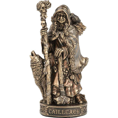 Small Cailleach The Celtic Goddess Of Winter And Storm Statue -Gold Finish