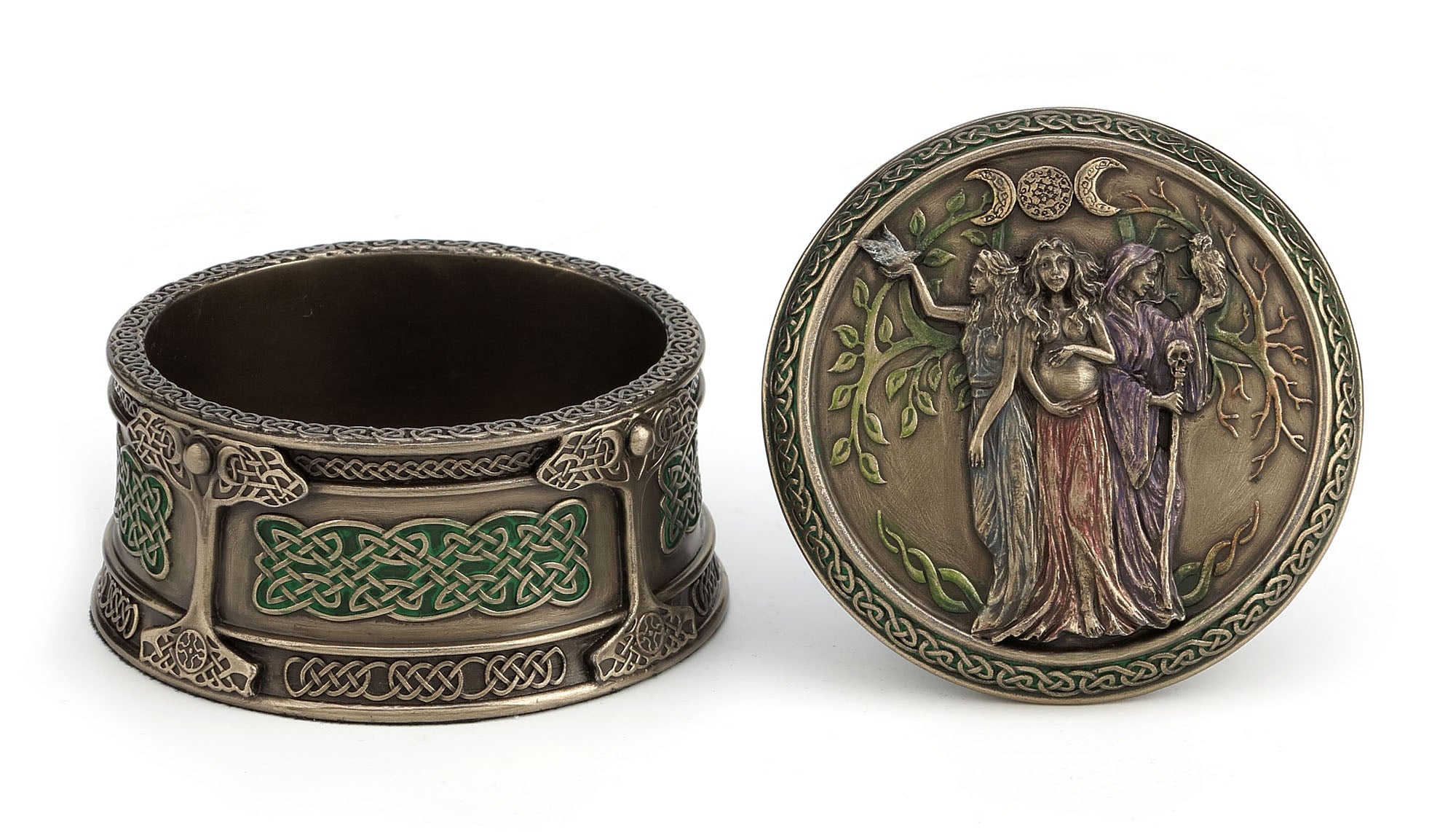 Celtic Triple Goddess Maiden Mother Crone Trinket Box