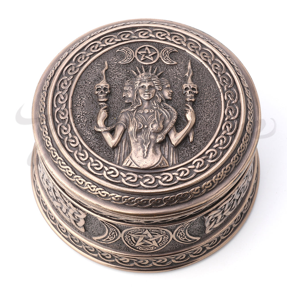 Hecate Goddess of Chthonic Round Trinket Box