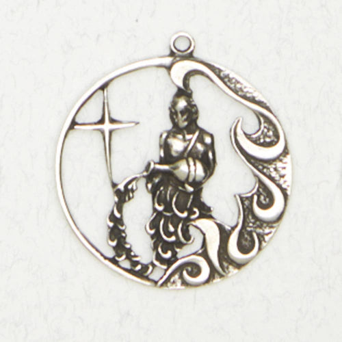 Zodiac Art Necklace - Aquarius: Pewter