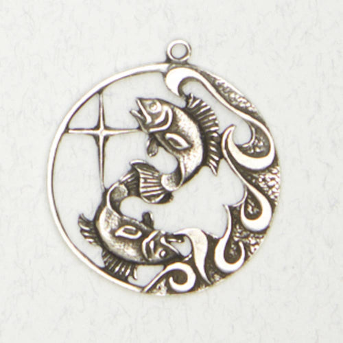 Zodiac Art Necklace - Pisces: Pewter
