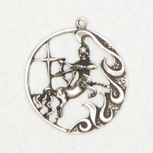 Zodiac Art Necklace - Sagittarius: Pewter