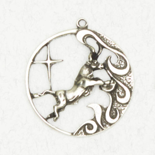 Zodiac Art Necklace – Taurus: Pewter