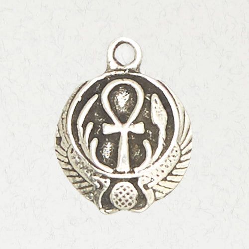Egyptian Necklace - Ankh and Scarab: Pewter