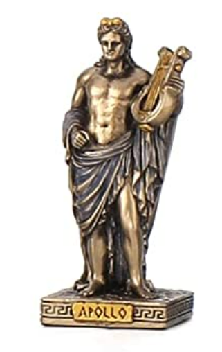 Small Greek Pantheon Apollo Statue - Gold Finish - Asheville Pagan Supply