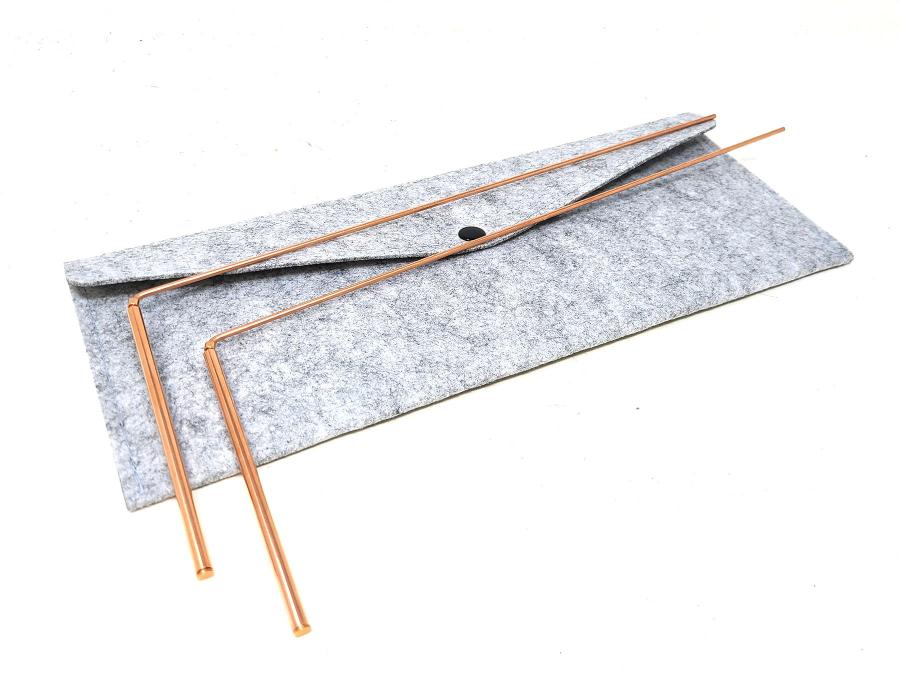 100% Copper Dowsing Rod with Bag (2 Pcs) 12"L