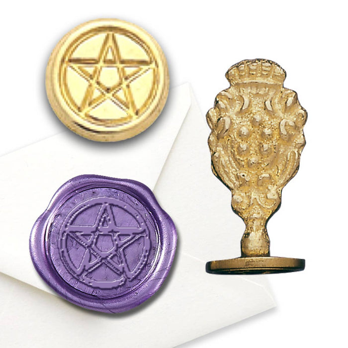 Florentine Brass Wax Seal Stampers-Pentacle