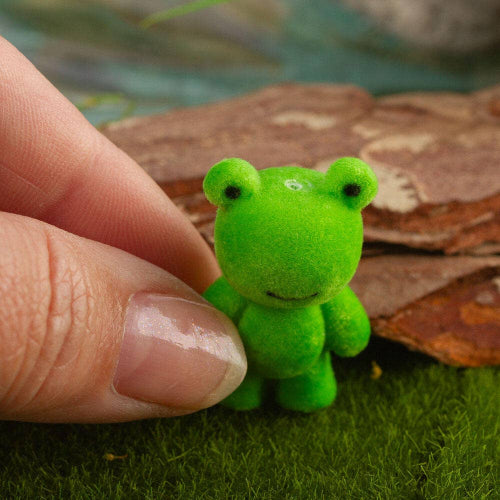 Miniature Flocked Frogs