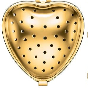 Heart Shaped Stainless Steel Mesh Tea Strainer (Gold)