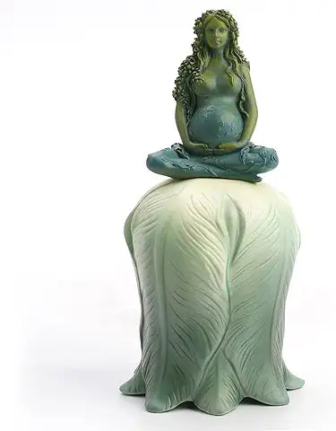 Mother Earth Gaia Sitting on a Lotus Flower Bell