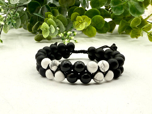 Calmness and Protection Adjustable Gemstone Bracelet 8"-9.5"L