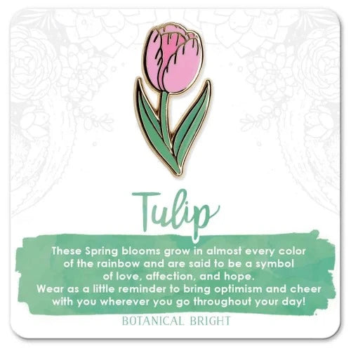 Botanical Bright Tulip Yellow Enamel Pin